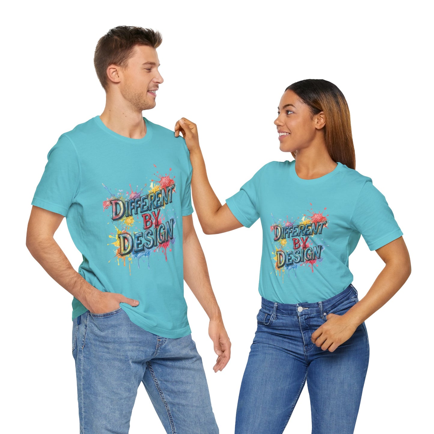 Colorful Different by Design Unisex Tee, Inspirational T-Shirt, Unique Gift for Artists, Creative Expression Apparel, Everyday Wear