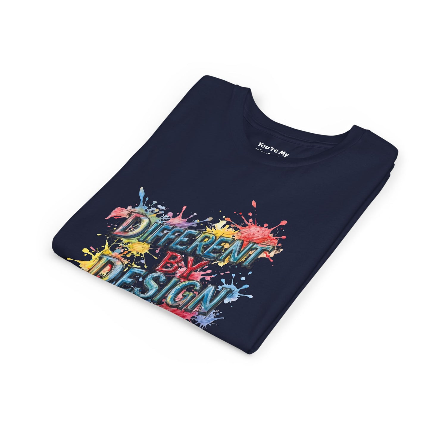 Different by Design Youth Tee - Colorful Graphic Shirt for Kids, Unique Style, Birthday Gift, Fun School Wear, Creative Expression