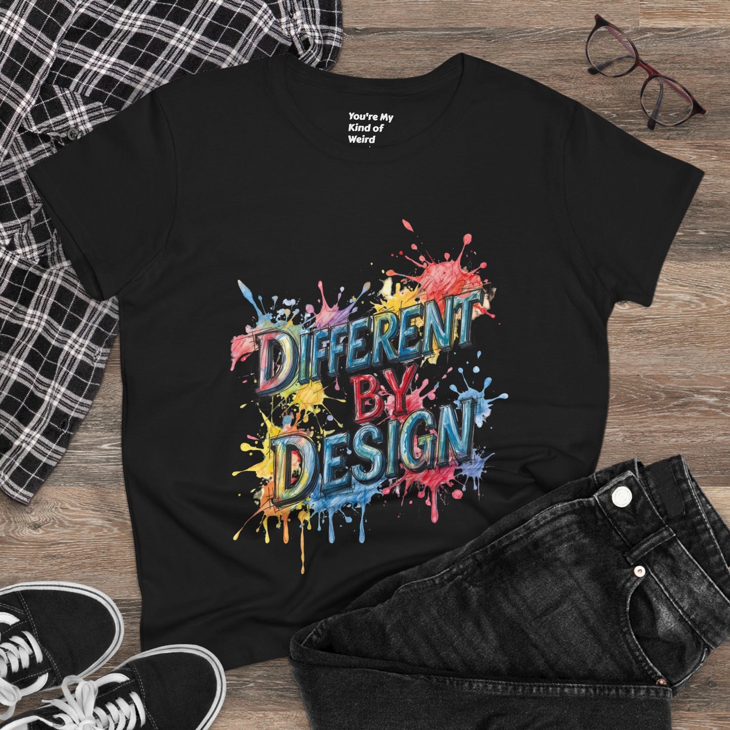 Differently Designed Women's Cotton Tee, Casual T-Shirt for Creative Souls, Statement Tee, Gift for Art Lovers, Unique Style Top