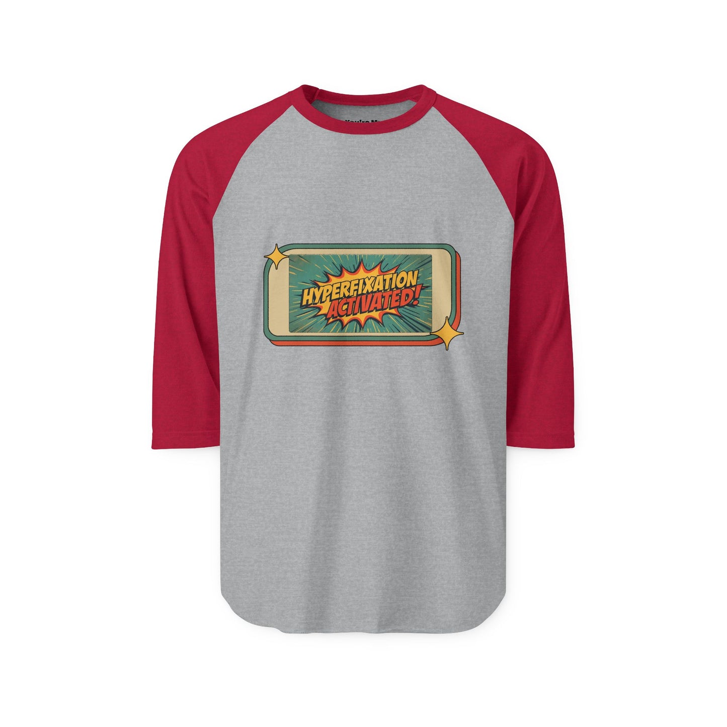 Unisex Three-Quarter Sleeve Raglan Shirt - Hyperfixation Elevated, Funny Gamer Tee, Gift for Nerds, Casual Wear, Birthday Celebration Tee
