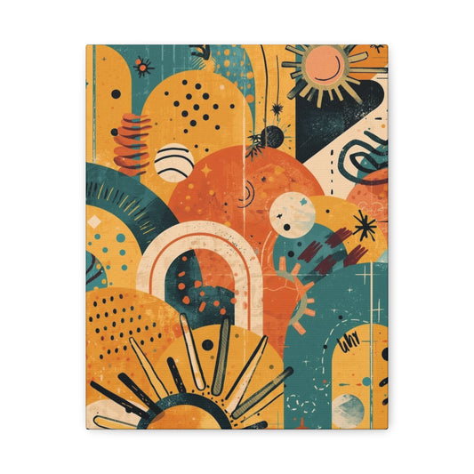 Dopamine Fun Abstract Retro Sunset Collage Canvas - You're My Kind of Weird