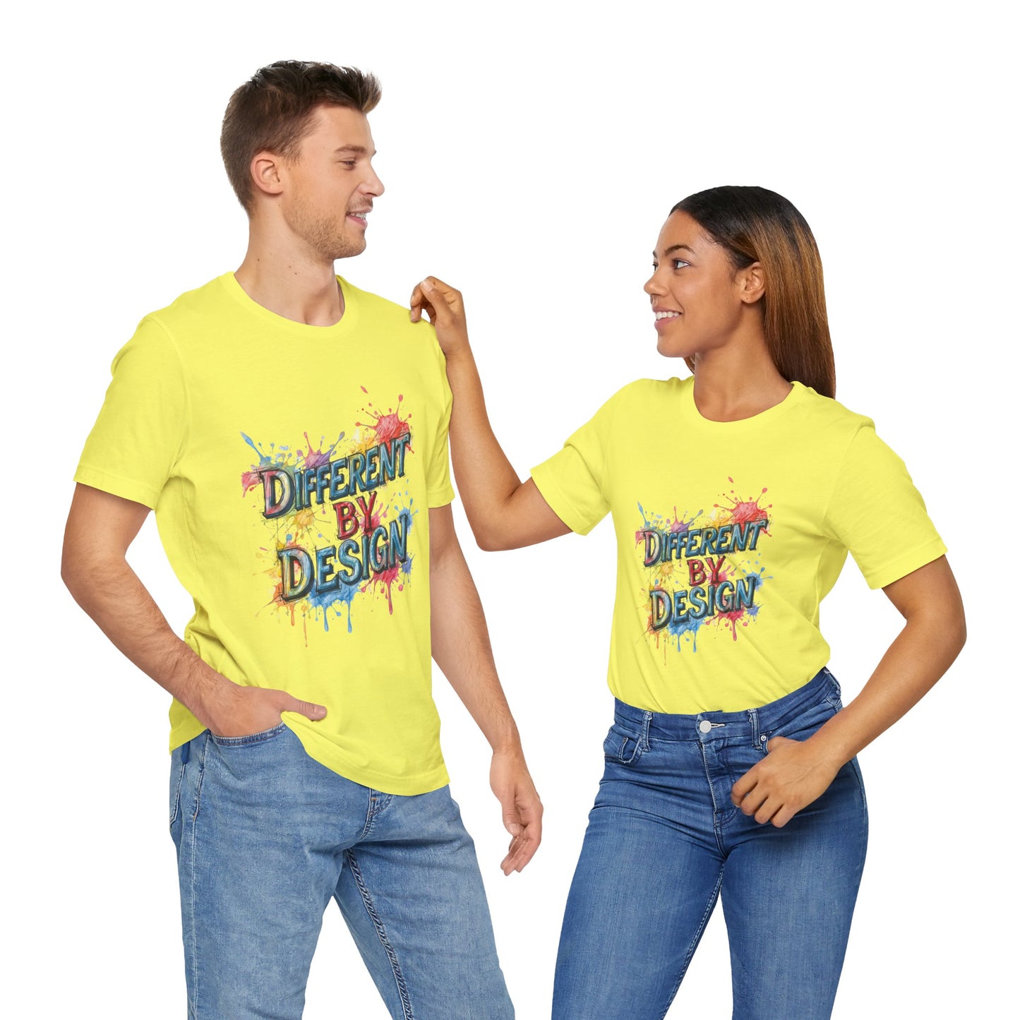 Colorful Different by Design Unisex Tee, Inspirational T-Shirt, Unique Gift for Artists, Creative Expression Apparel, Everyday Wear
