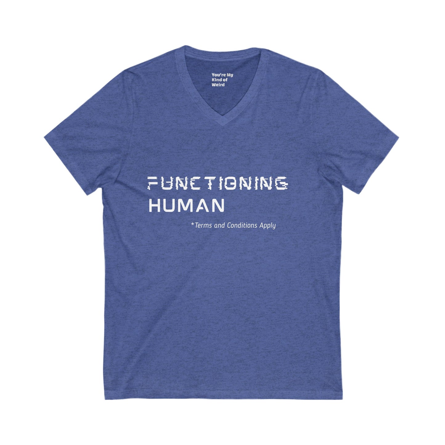 Funny Functioning Human V-Neck T-Shirt – Unisex Cotton Tee for Everyday Wear, Perfect Gift for Birthdays, Summer Outings, Festivals, Unisex Short Sleeve T-Shirt, Comfortable Style