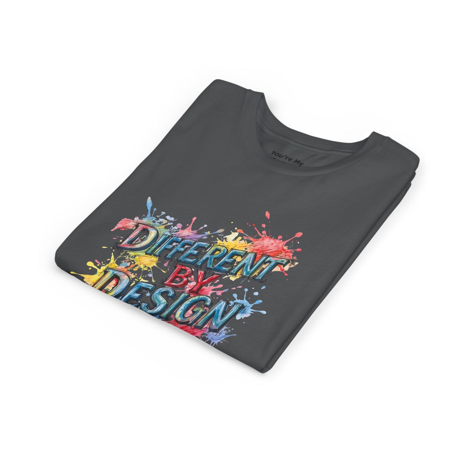 Different by Design Youth Tee - Colorful Graphic Shirt for Kids, Unique Style, Birthday Gift, Fun School Wear, Creative Expression