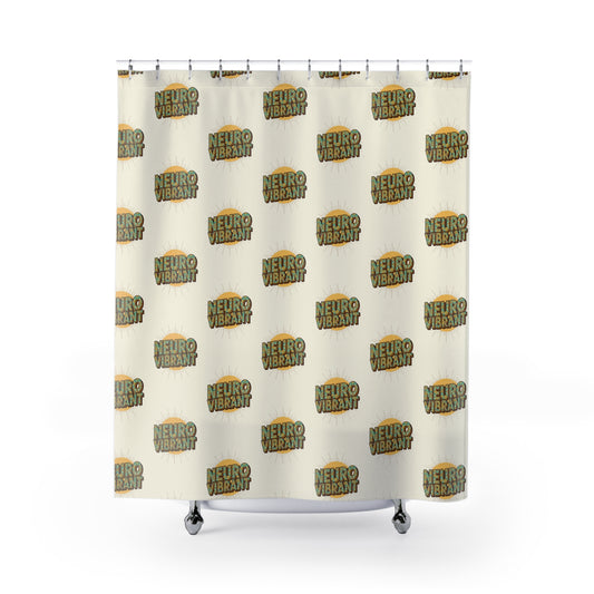 NeuroVibrant Pattern Shower Curtain — Retro Sunburst Bathroom Decor - You're My Kind of Weird