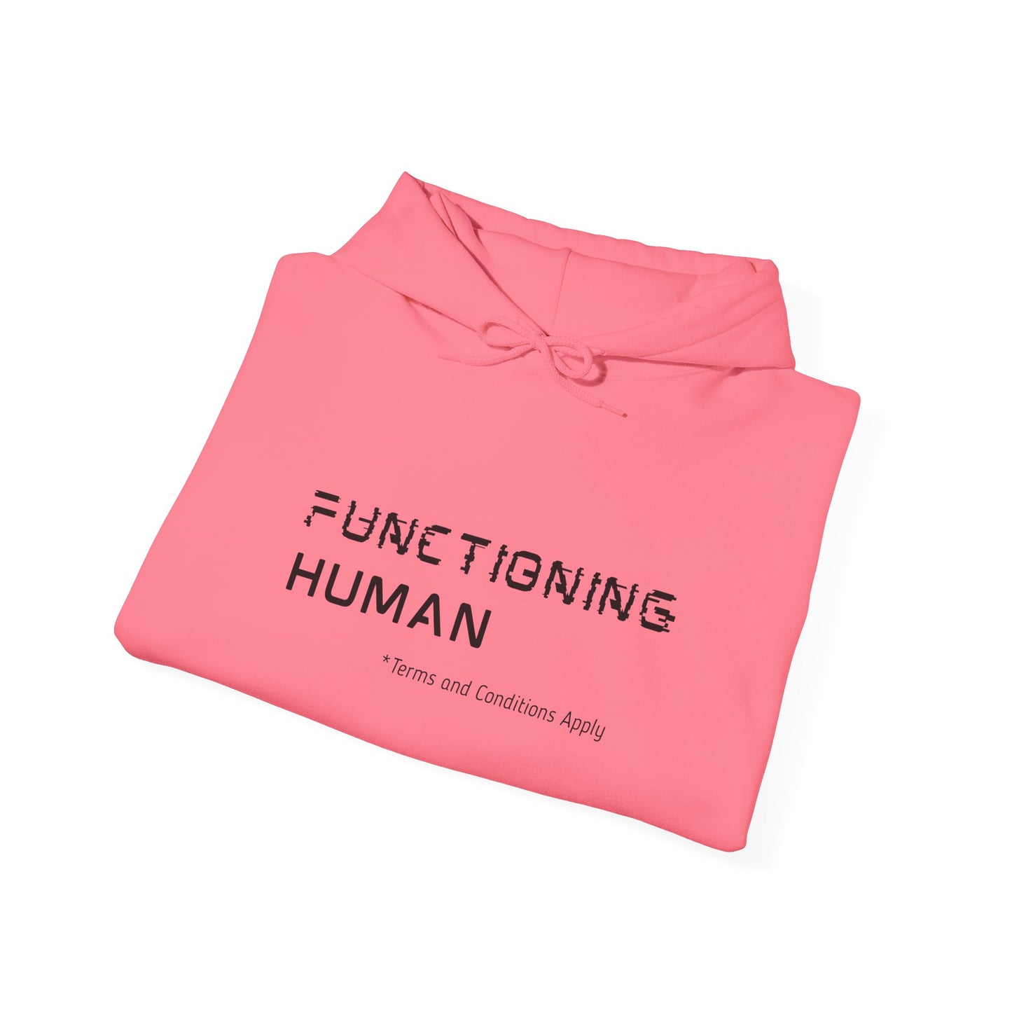 Functioning Human, Terms and Conditions Apply – black text - You're My Kind of Weird Hoodie