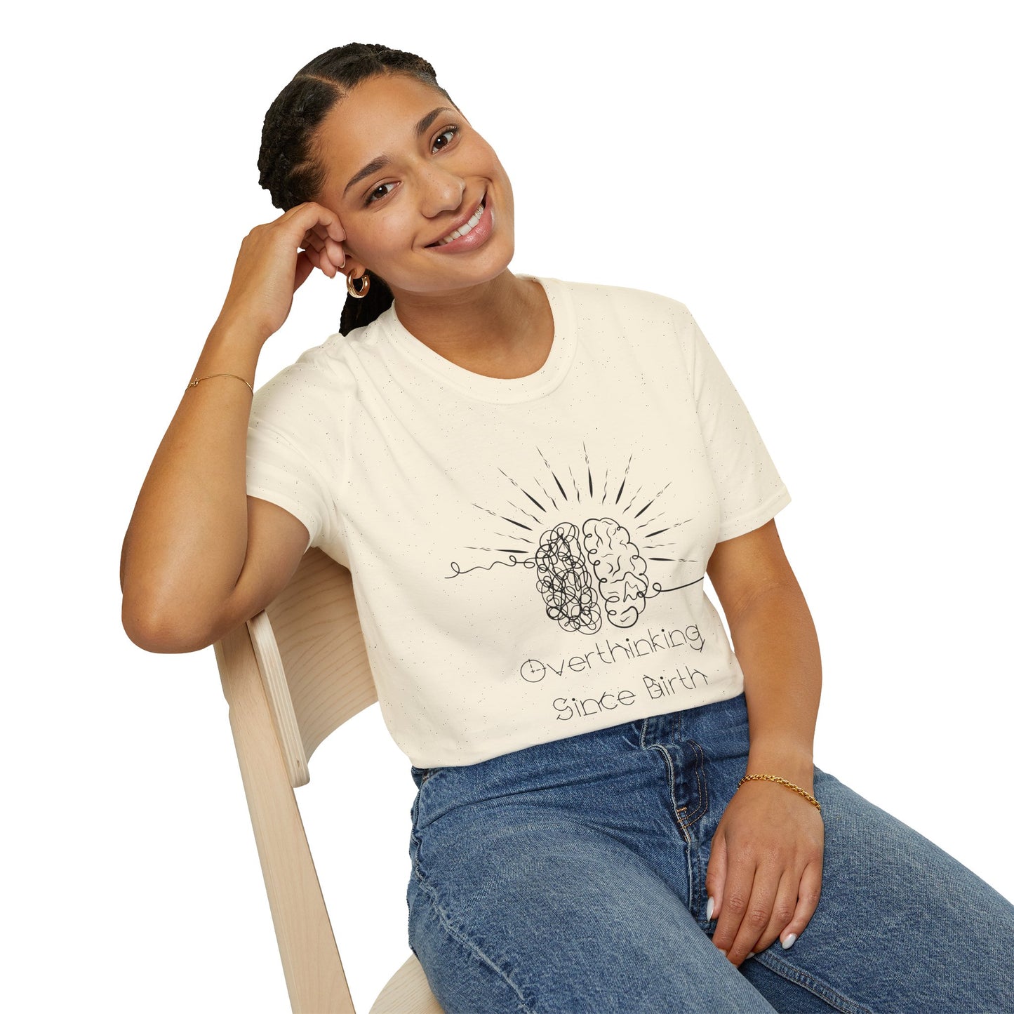 Creative Thinking Unisex T-Shirt, Fun Gift for Overthinkers, Comfortable Casual Wear, Brain Art Tee, Gift for Birthdays or Holidays