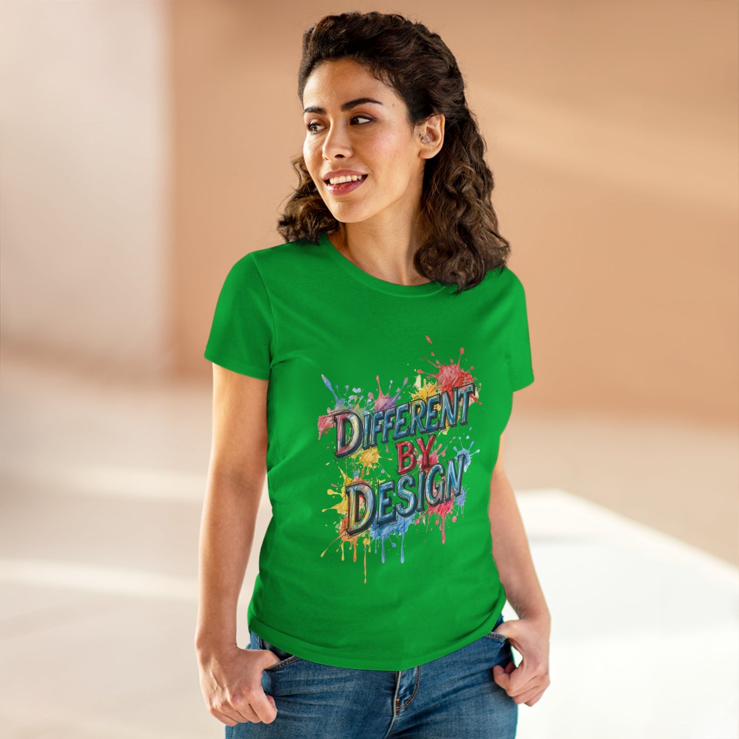 Differently Designed Women's Cotton Tee, Casual T-Shirt for Creative Souls, Statement Tee, Gift for Art Lovers, Unique Style Top