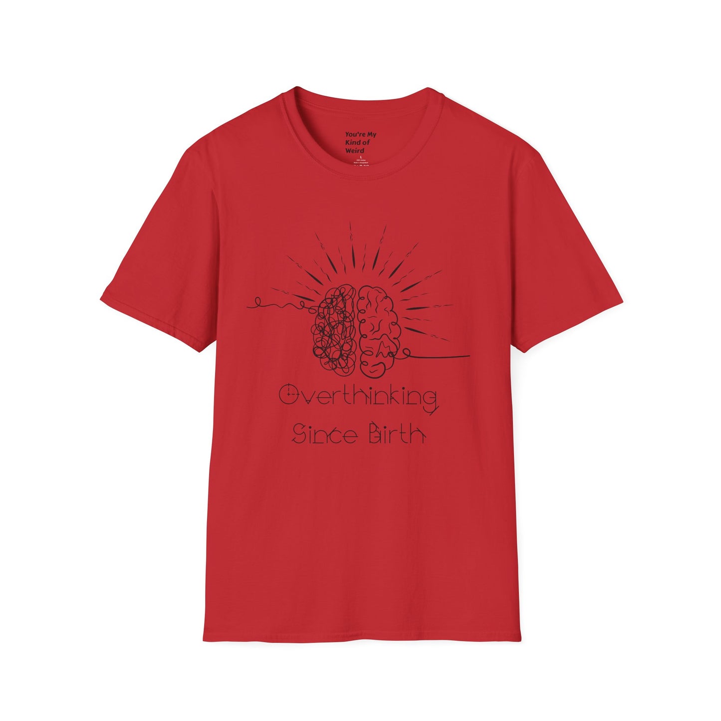 Creative Thinking Unisex T-Shirt, Fun Gift for Overthinkers, Comfortable Casual Wear, Brain Art Tee, Gift for Birthdays or Holidays