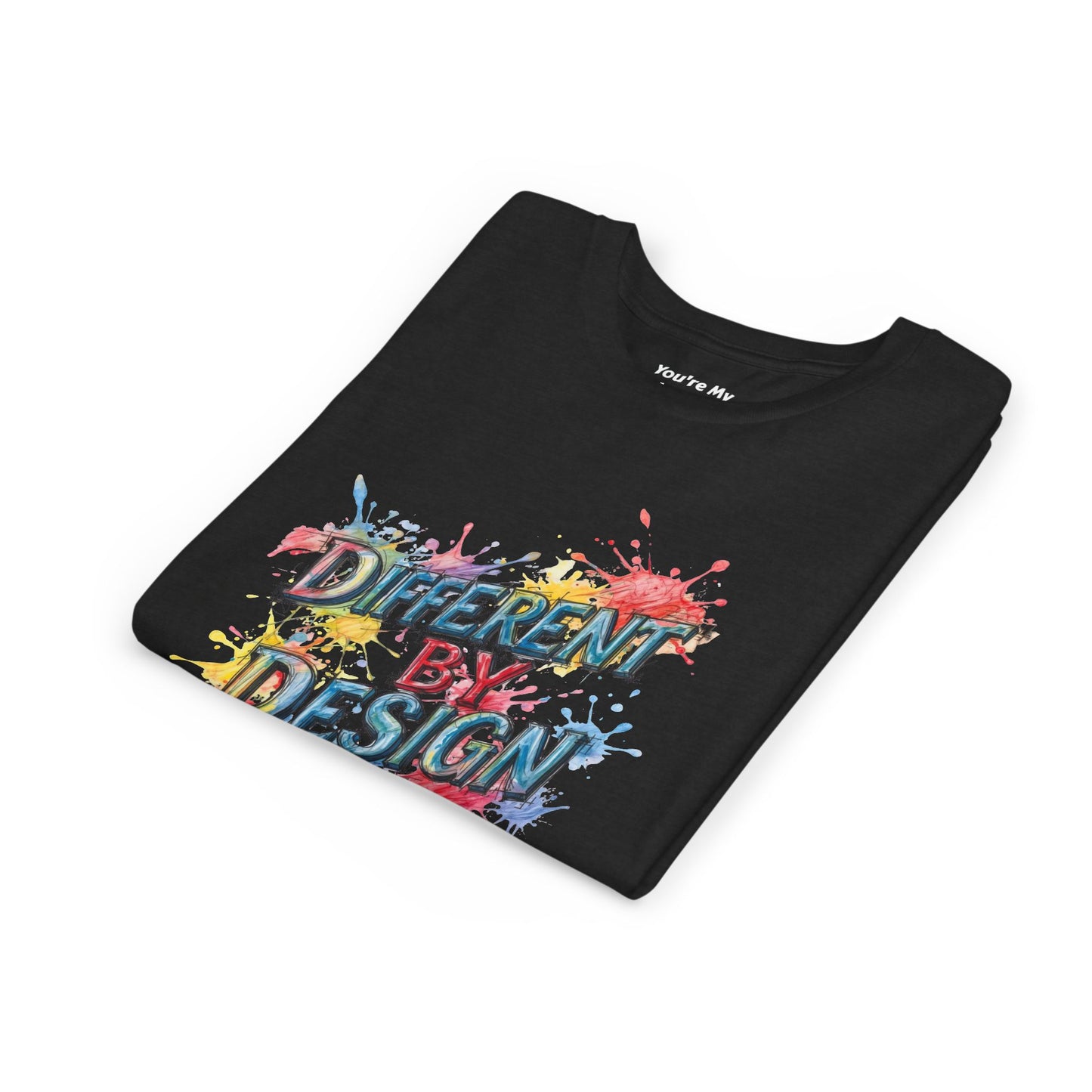 Different by Design Youth Tee - Colorful Graphic Shirt for Kids, Unique Style, Birthday Gift, Fun School Wear, Creative Expression