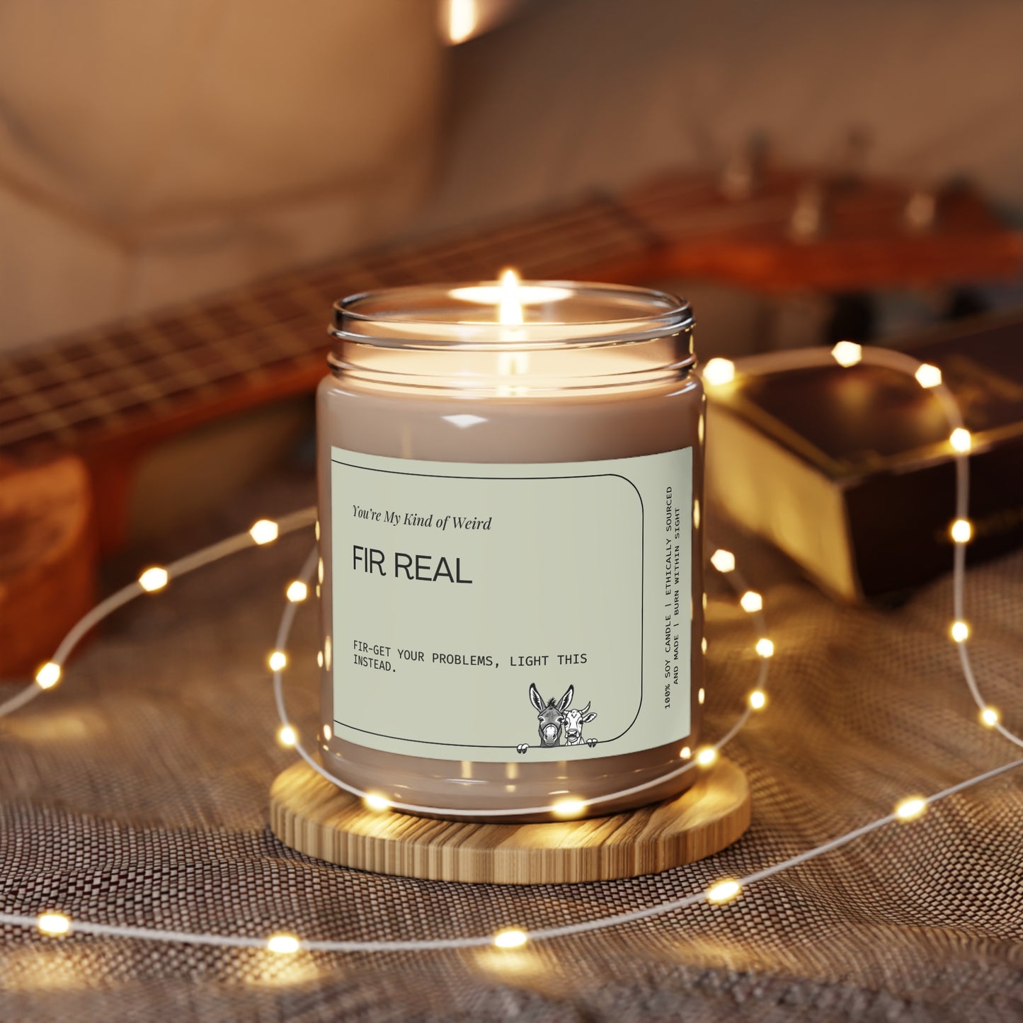 Fir-get Your Problems Soy Candle - Cozy Home Decor, Unique Gift, Self-Care, Aromatherapy, Holiday Celebration