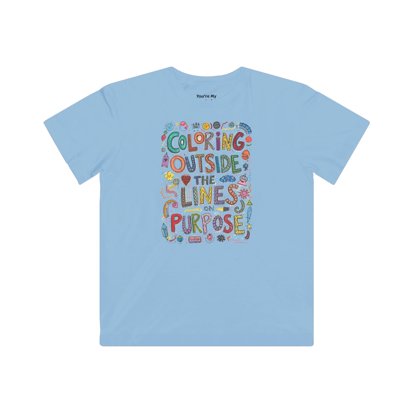 Coloring Outside the Lines Kids Fine Jersey Tee, Fun Shirt for Creative Kids, Art Inspired Tee, Gift for Young Artists, Playful Graphic Tee