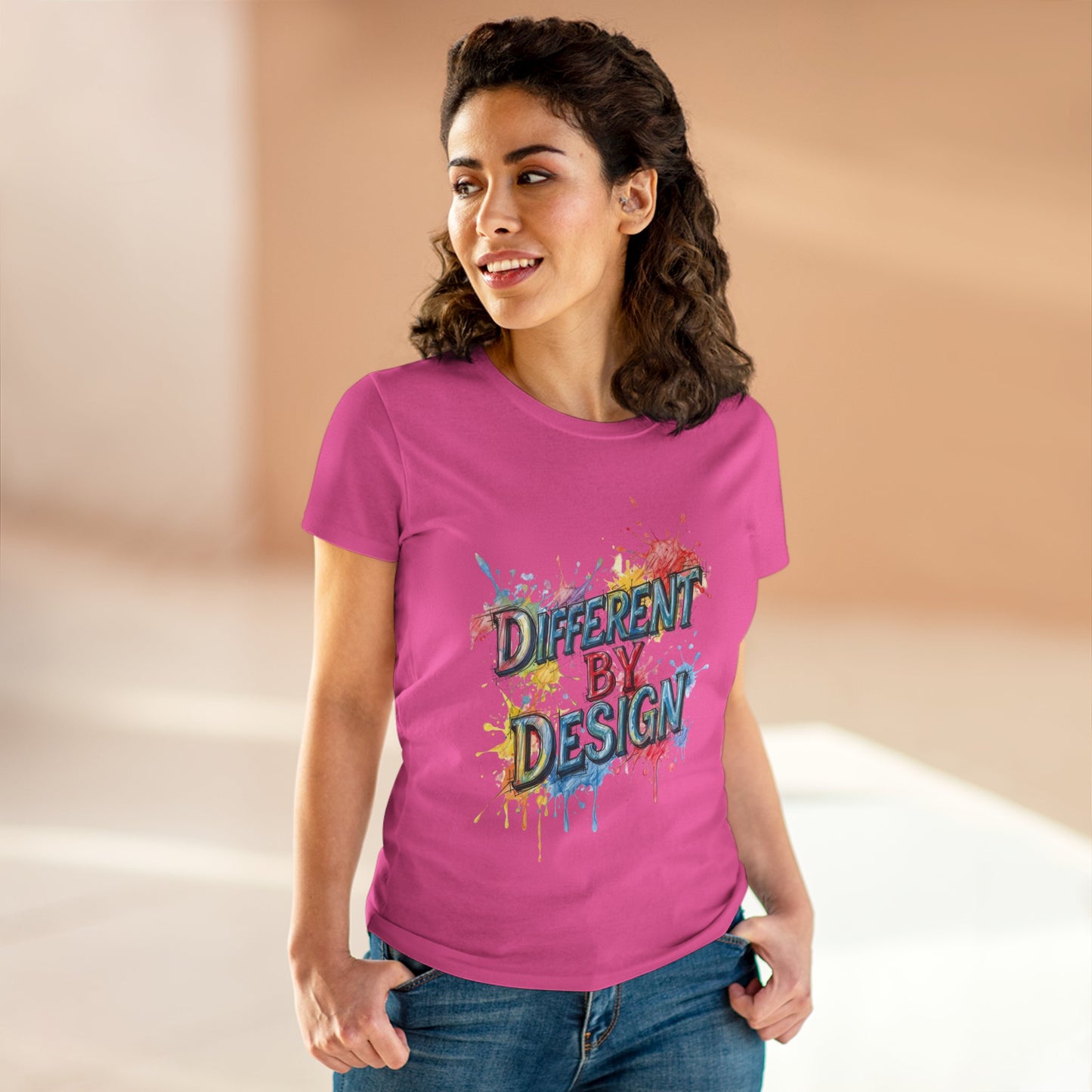 Differently Designed Women's Cotton Tee, Casual T-Shirt for Creative Souls, Statement Tee, Gift for Art Lovers, Unique Style Top