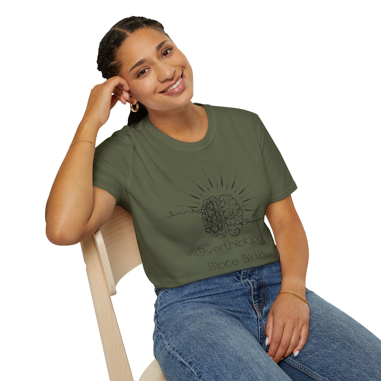 Creative Thinking Unisex T-Shirt, Fun Gift for Overthinkers, Comfortable Casual Wear, Brain Art Tee, Gift for Birthdays or Holidays