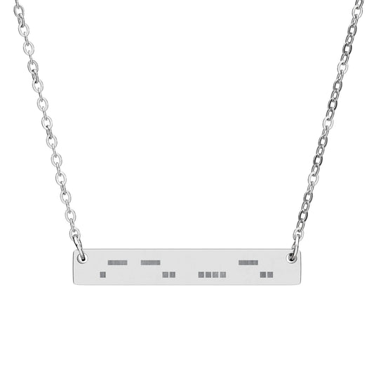 ADHD Morse Code Bar Necklace | Minimalist Engraved Stainless Steel Pendant | Neurodiversity Jewelry