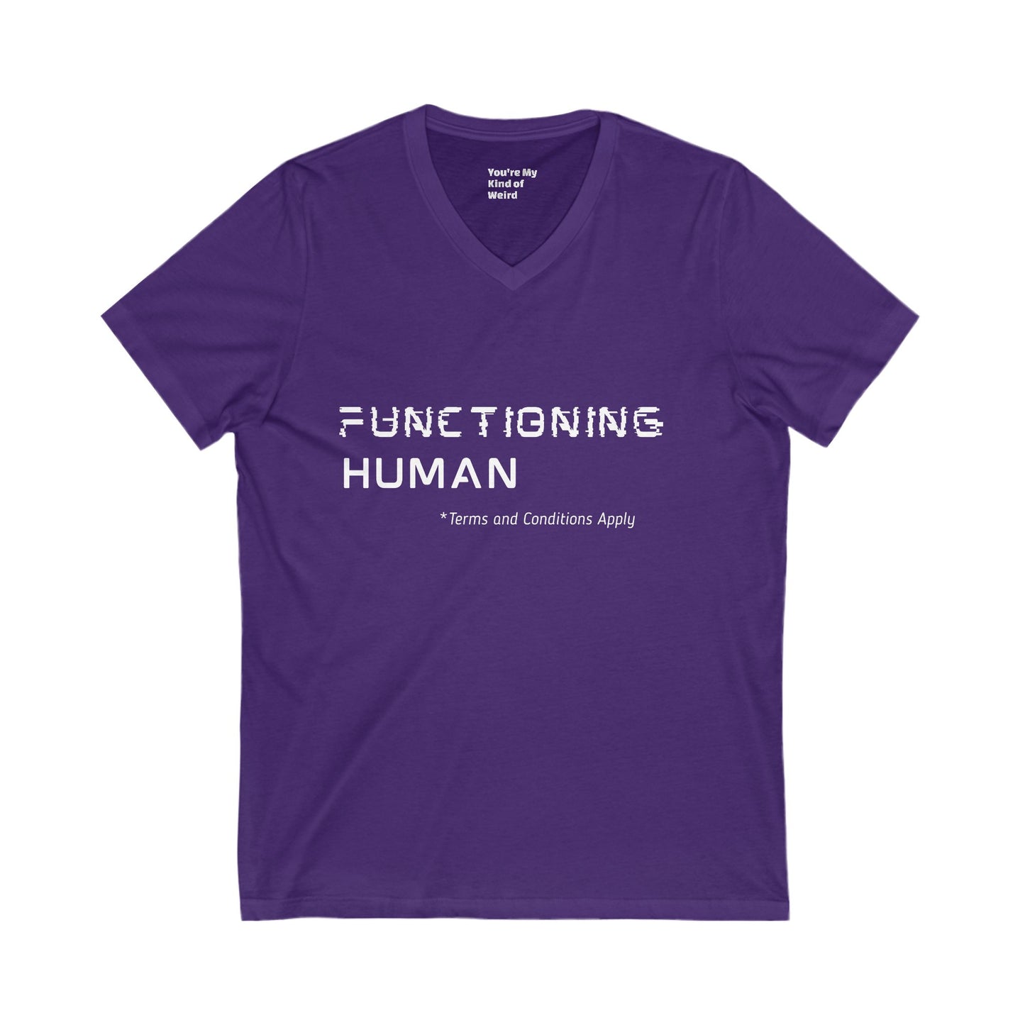 Funny Functioning Human V-Neck T-Shirt – Unisex Cotton Tee for Everyday Wear, Perfect Gift for Birthdays, Summer Outings, Festivals, Unisex Short Sleeve T-Shirt, Comfortable Style
