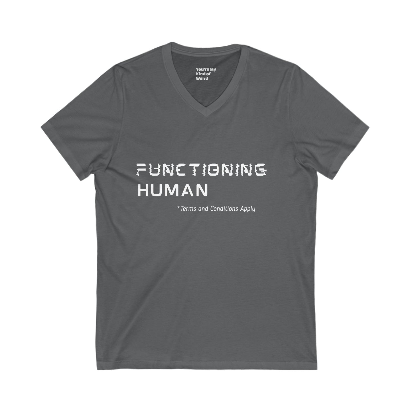 Funny Functioning Human V-Neck T-Shirt – Unisex Cotton Tee for Everyday Wear, Perfect Gift for Birthdays, Summer Outings, Festivals, Unisex Short Sleeve T-Shirt, Comfortable Style