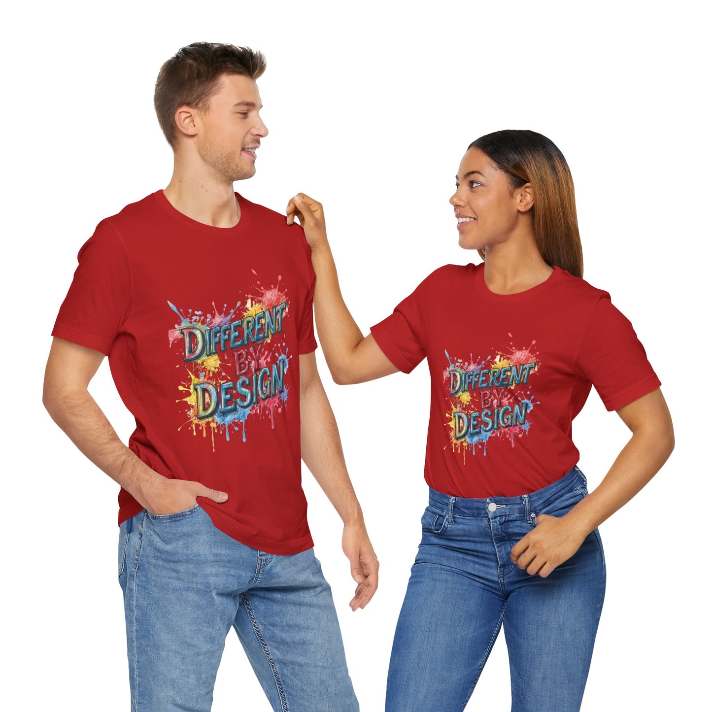 Colorful Different by Design Unisex Tee, Inspirational T-Shirt, Unique Gift for Artists, Creative Expression Apparel, Everyday Wear