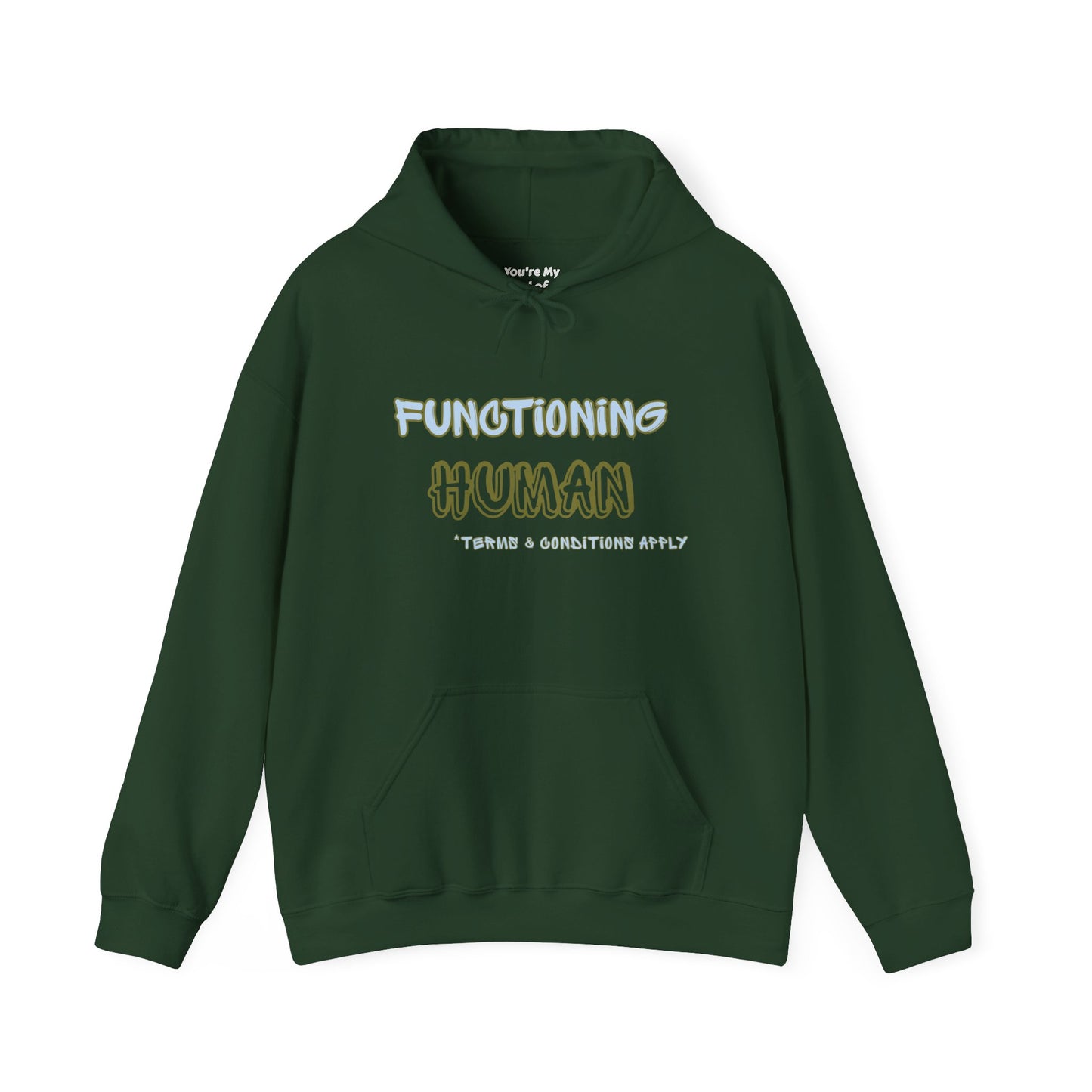 "Functioning Human" Unisex College Hoodie, Funny Sweatshirt, Campus Apparel, Perfect Gift for Students, College Life, Cozy Hoodie