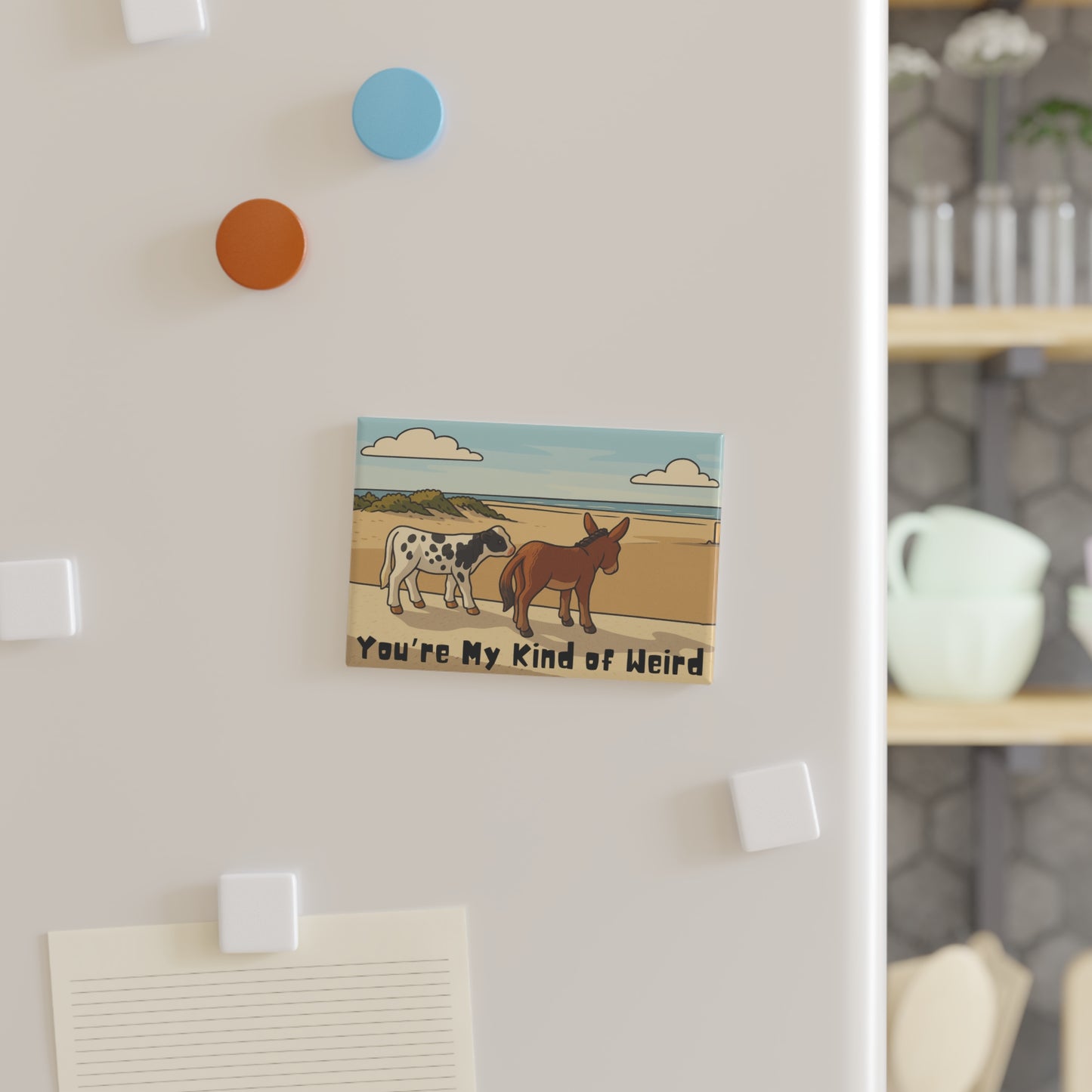 Whimsical Animal Magnet Set - You're My Kind of Weird, Cute Horse Decor, Funny Kitchen Magnet, Gift for Animal Lovers, Home Fridge Decor