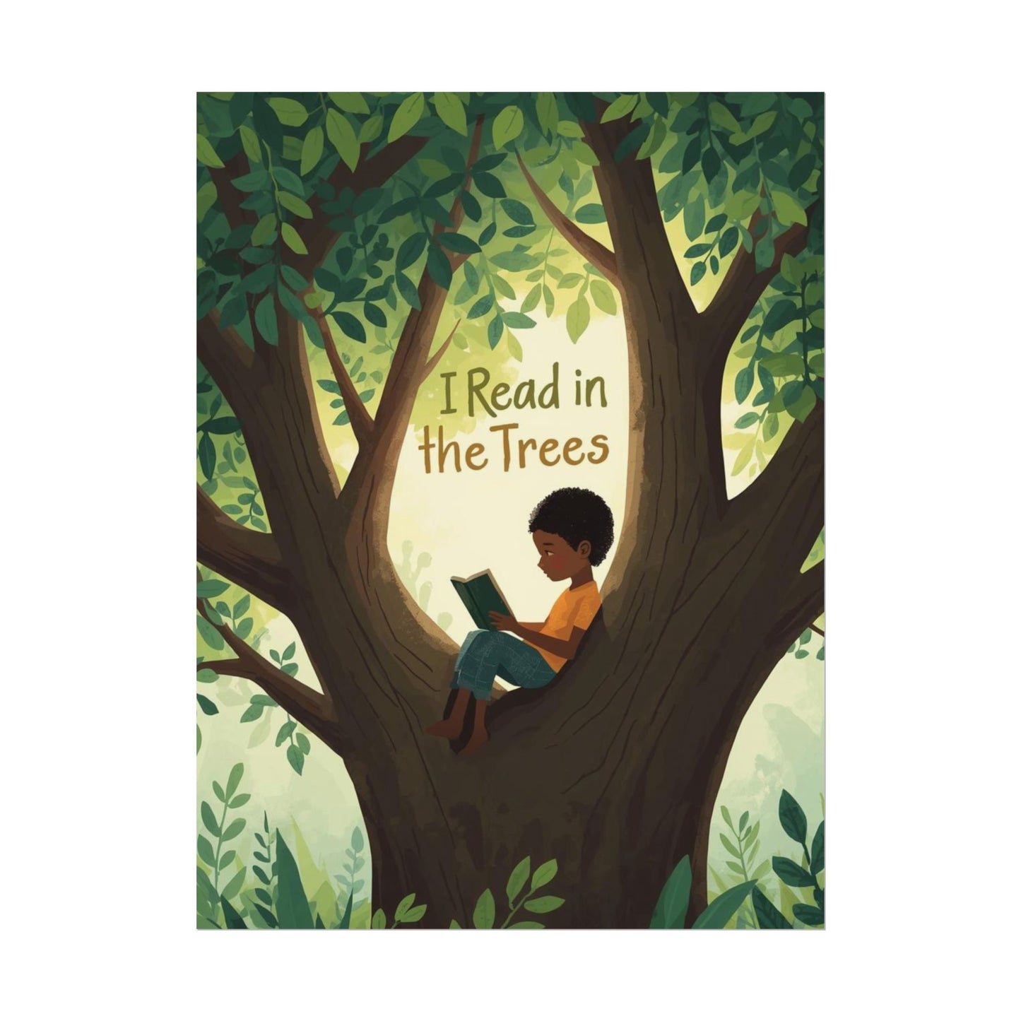 I read in the Trees Poster, Literary Decor, Book Lover Gift, Quirky Wall Art, Reader's Inspiration, Fun Home Decor