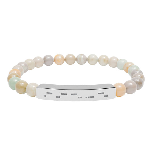 AuDHD Morse Code Bracelet | Natural Stone Stretch Bracelet | Neurodiverse Jewelry - You're My Kind of Weird