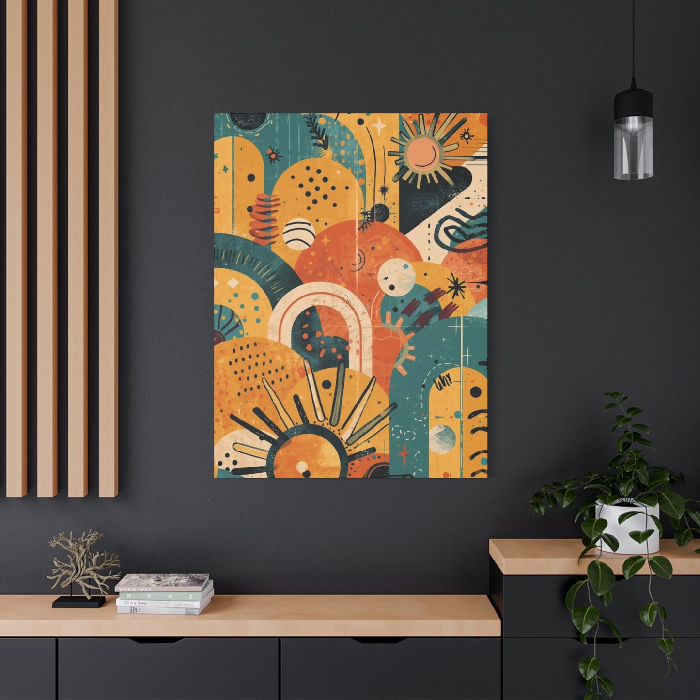 Dopamine Fun Abstract Retro Sunset Collage Canvas - You're My Kind of Weird