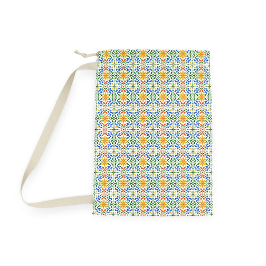 Monogrammed Tile - Pattern Laundry Bag – Personalized 'G' Drawstring Hamper - You're My Kind of Weird