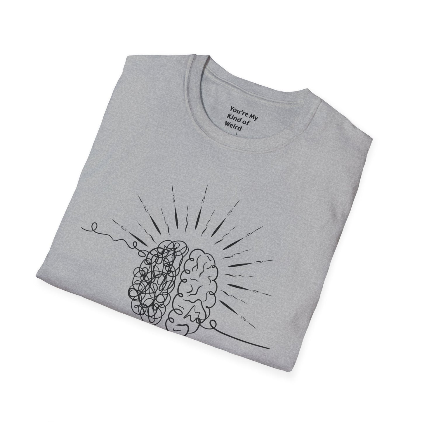 Creative Thinking Unisex T-Shirt, Fun Gift for Overthinkers, Comfortable Casual Wear, Brain Art Tee, Gift for Birthdays or Holidays