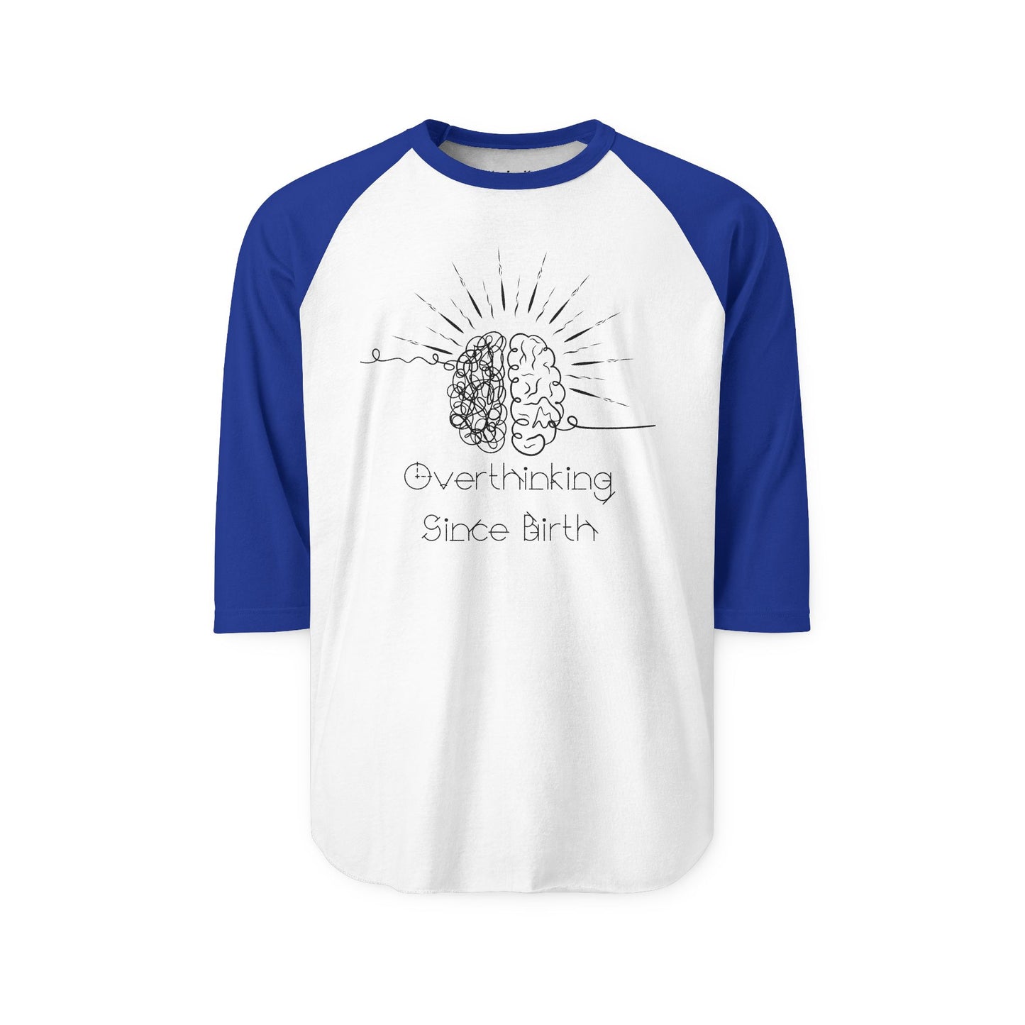Unisex Overthinking Raglan Shirt, Trendy Casual Tee, Brain Art Shirt, Gift for Friends, Unique Birthday Present, Relaxed Style
