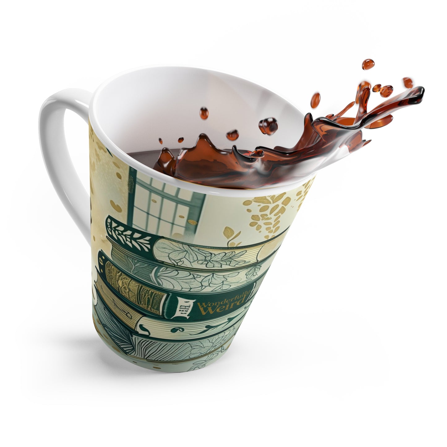 Whimsical Latte Mug: Perfect Gift for Book Lovers, Cozy Drinks, Home Decor, Unique Gifts for Readers, Wonderful Weird Design