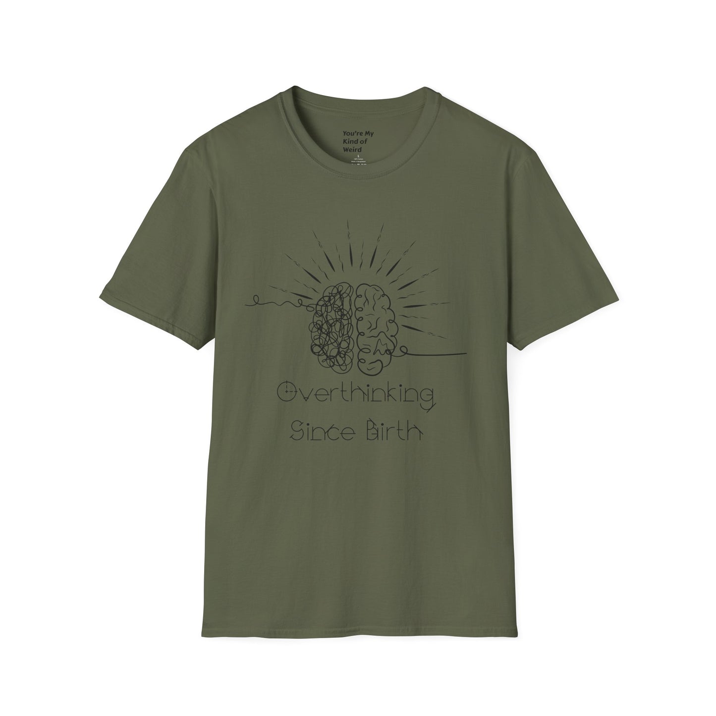 Creative Thinking Unisex T-Shirt, Fun Gift for Overthinkers, Comfortable Casual Wear, Brain Art Tee, Gift for Birthdays or Holidays