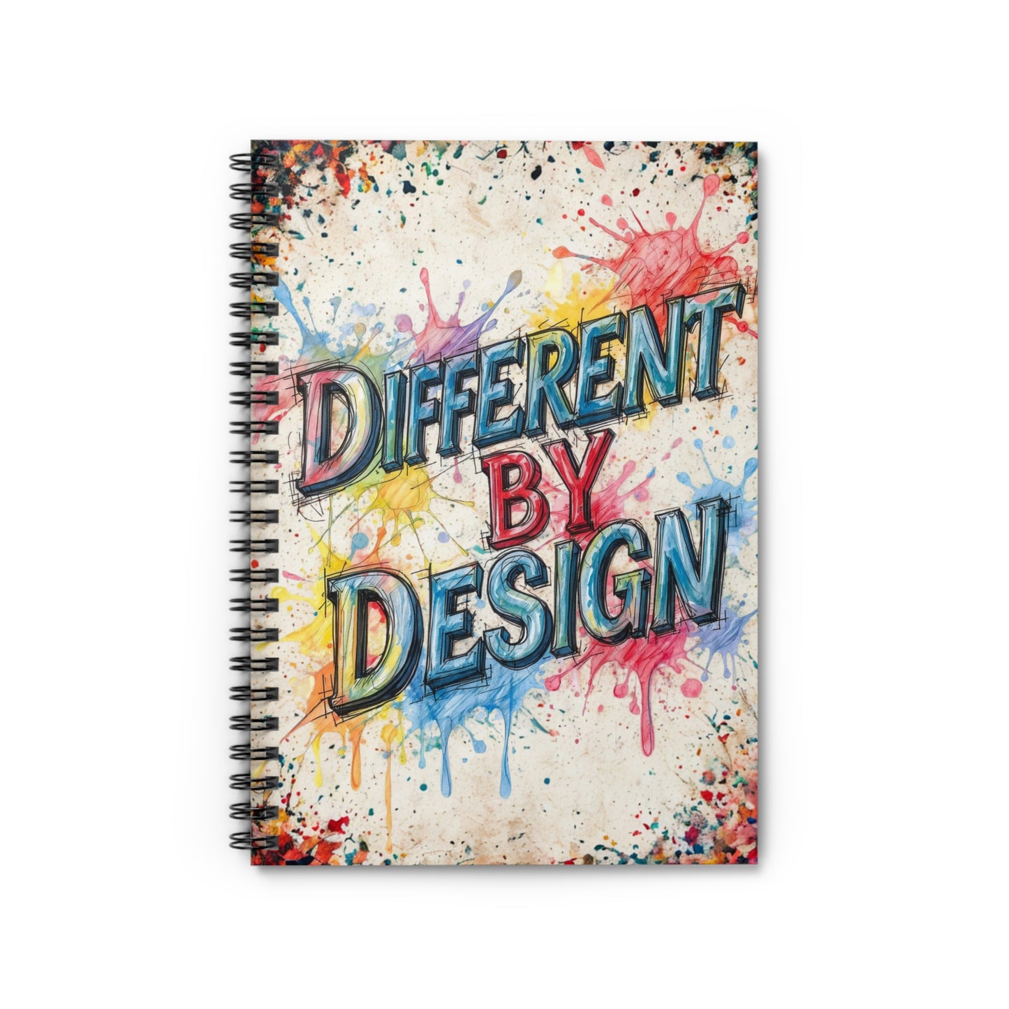 Spiral Notebook - Different By Design | Colorful Ruled Journal, Stationery Gift, Artist Sketchbook, Note-taking, Creative Writing