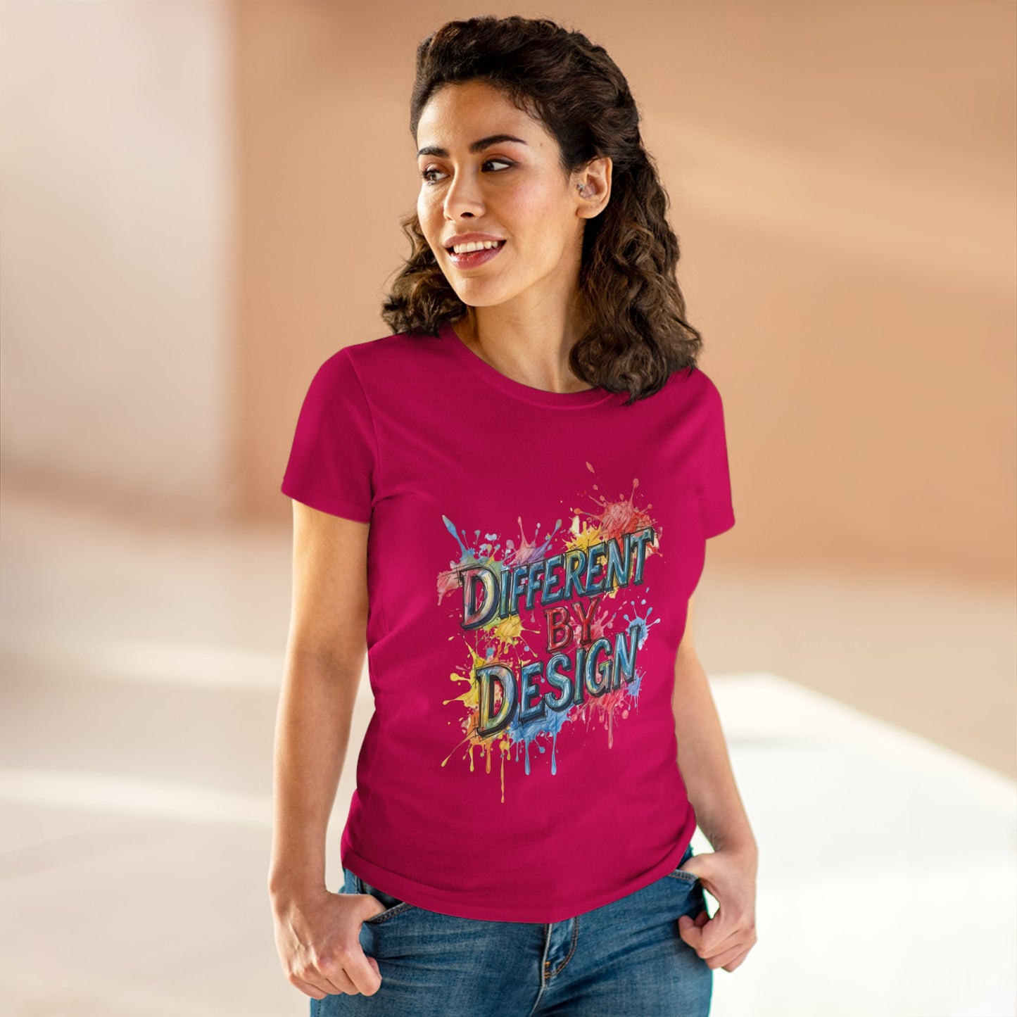 Differently Designed Women's Cotton Tee, Casual T-Shirt for Creative Souls, Statement Tee, Gift for Art Lovers, Unique Style Top