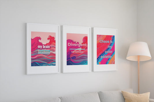Bright ADHD Affirmation Poster Bundle • Dopamine Decor Wall Art - You're My Kind of Weird