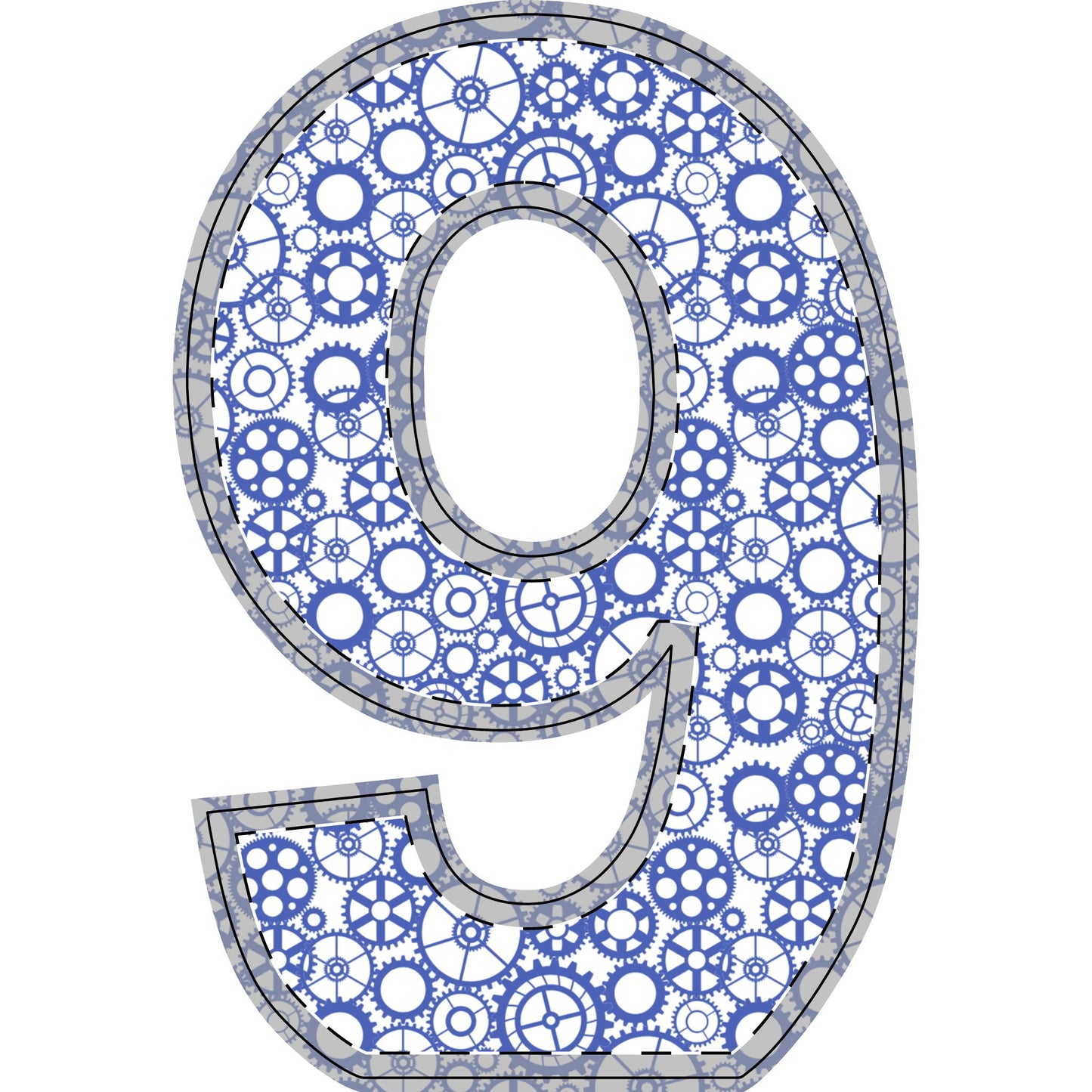 Freestanding Blue Gear Wooden Letters & Shapes - You're My Kind of Weird