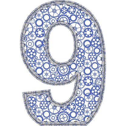 Freestanding Blue Gear Wooden Letters & Shapes - You're My Kind of Weird