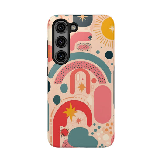Dopamine Burst Abstract Rainbow Pattern Samsung Phone Case | Retro Sunburst Tough Case - You're My Kind of Weird