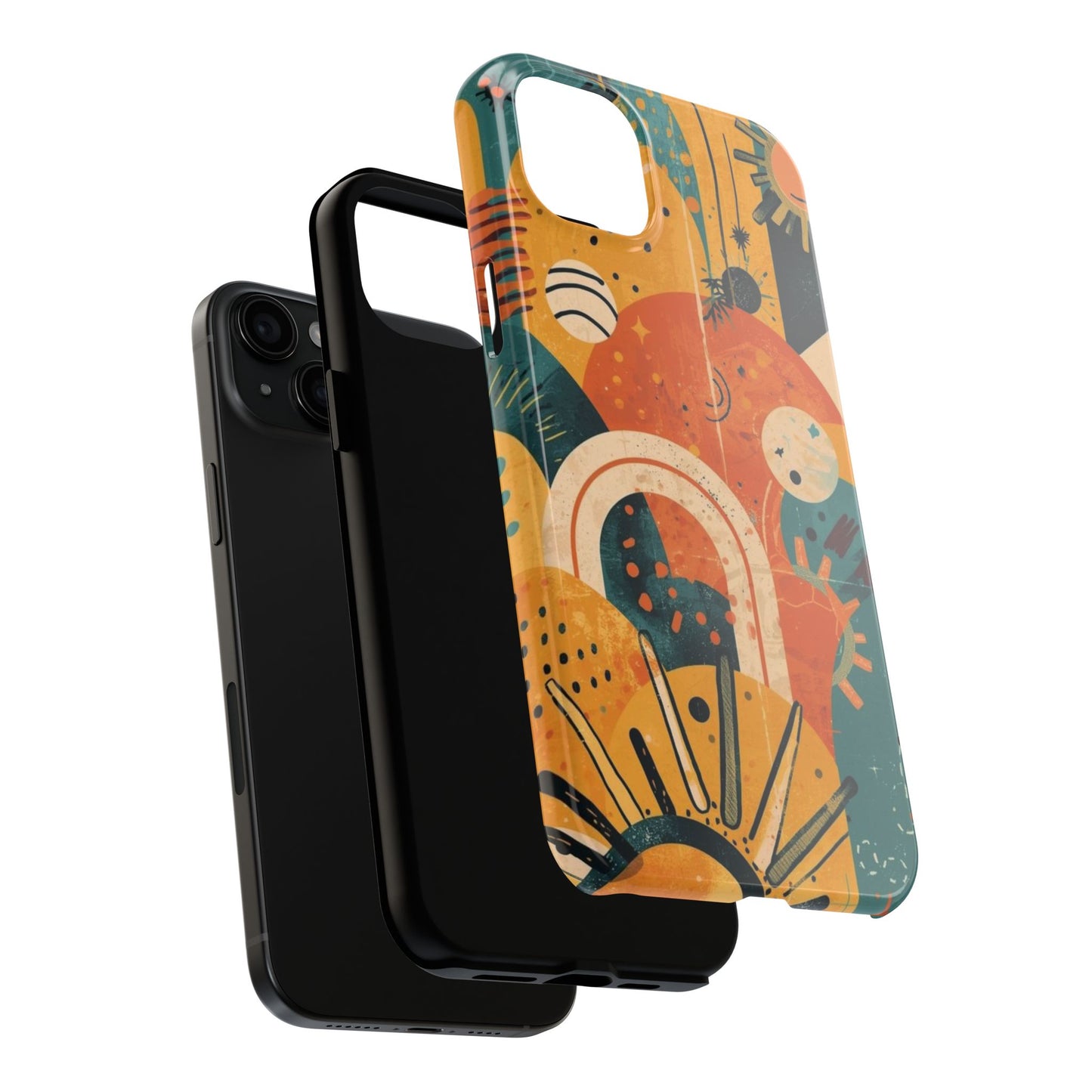 Dopamine Abstract Retro Sun and Moon iPhone Case | Tough Phone Cases - You're My Kind of Weird