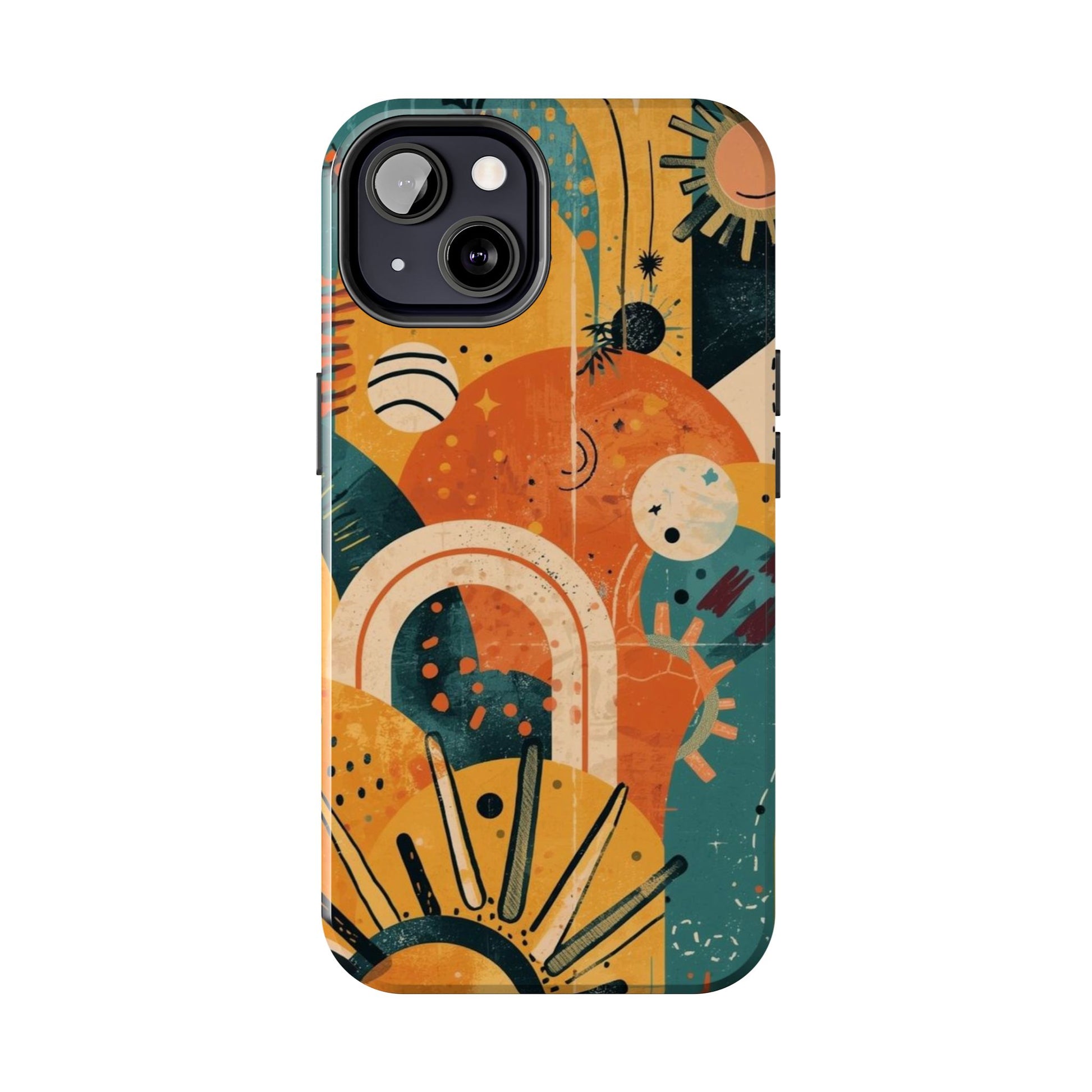Dopamine Abstract Retro Sun and Moon iPhone Case | Tough Phone Cases - You're My Kind of Weird