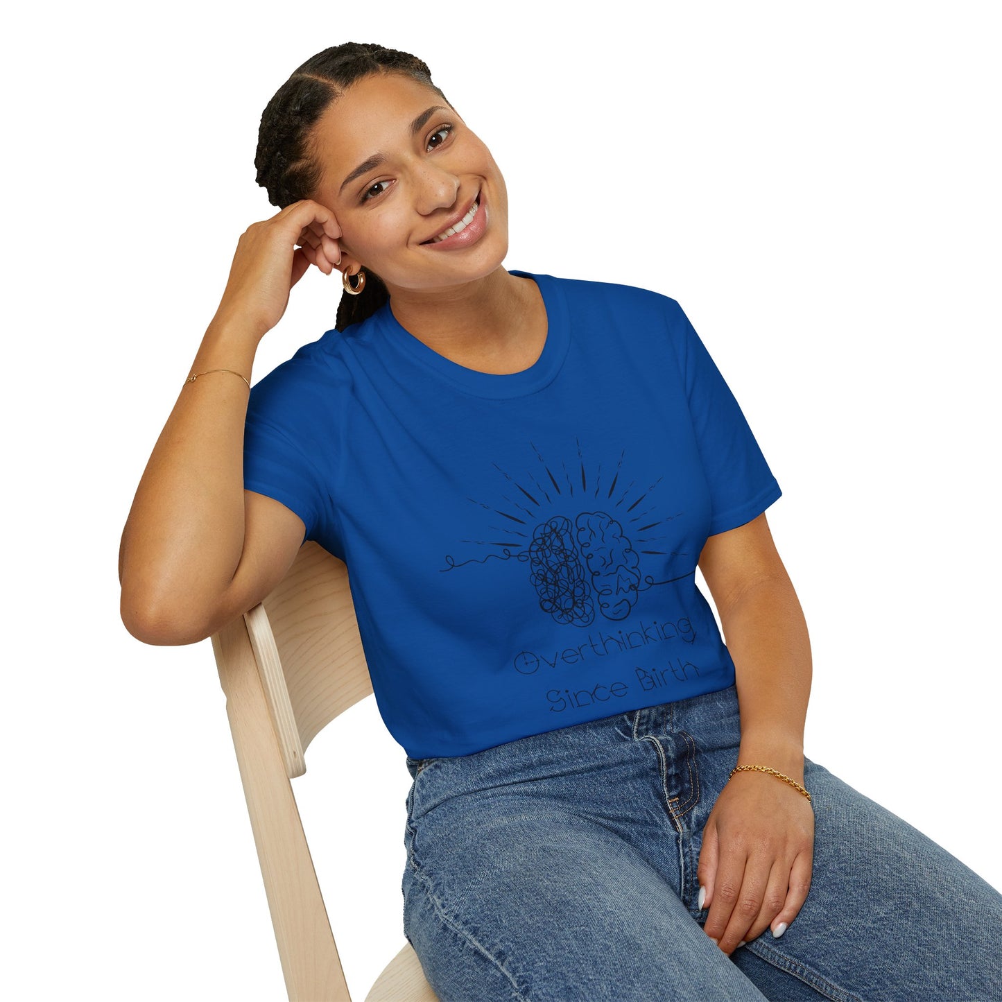 Creative Thinking Unisex T-Shirt, Fun Gift for Overthinkers, Comfortable Casual Wear, Brain Art Tee, Gift for Birthdays or Holidays