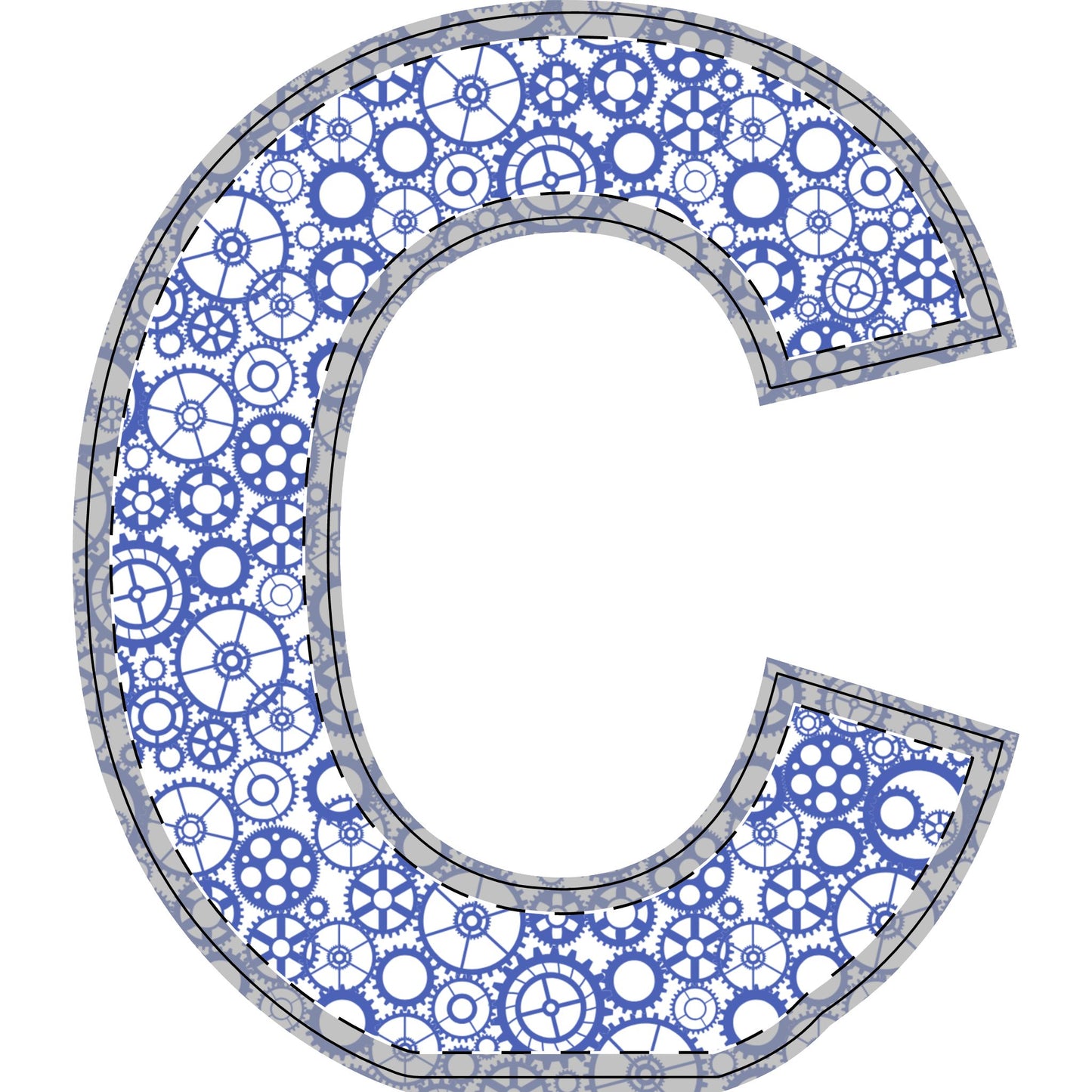 Freestanding Blue Gear Wooden Letters & Shapes - You're My Kind of Weird