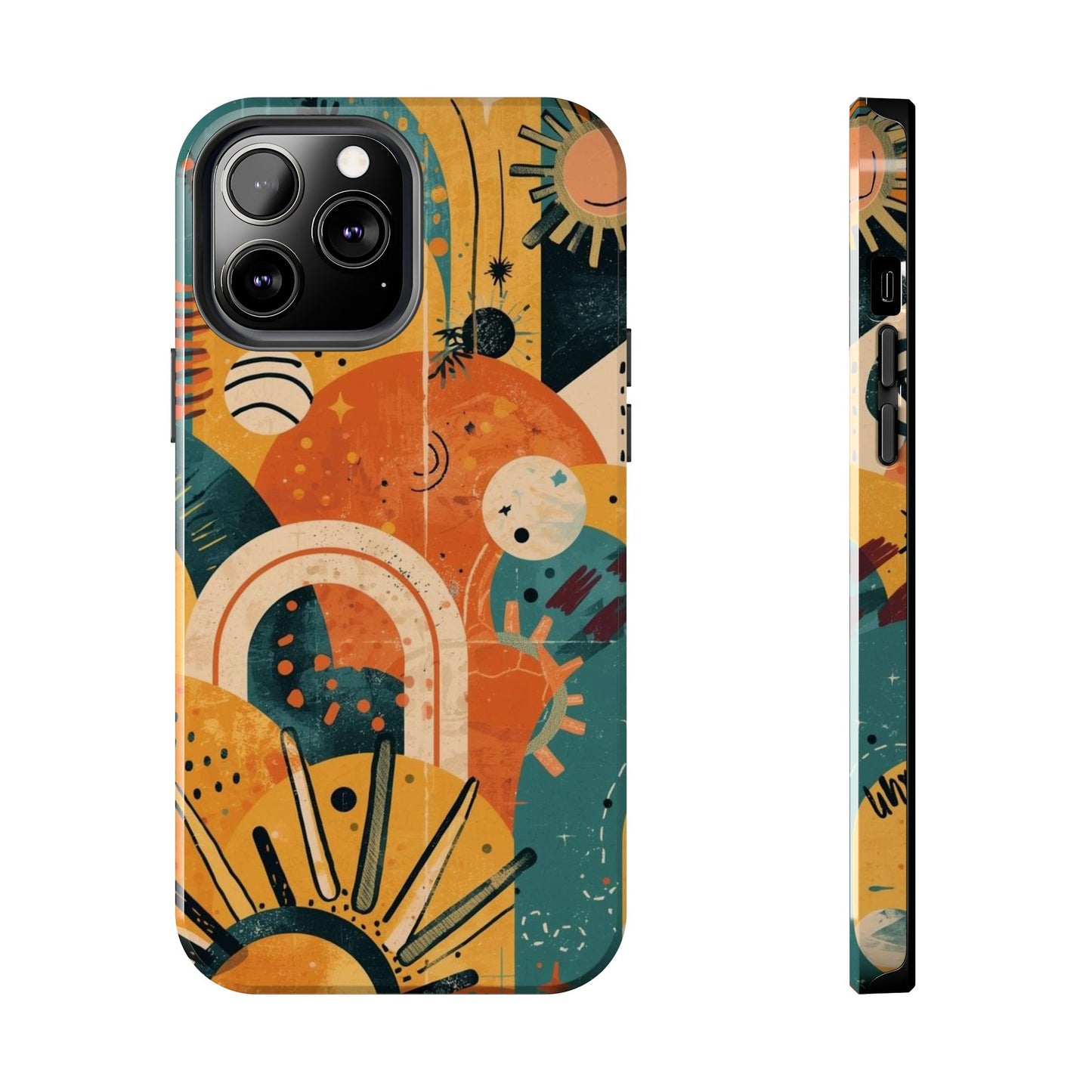 Dopamine Abstract Retro Sun and Moon iPhone Case | Tough Phone Cases - You're My Kind of Weird