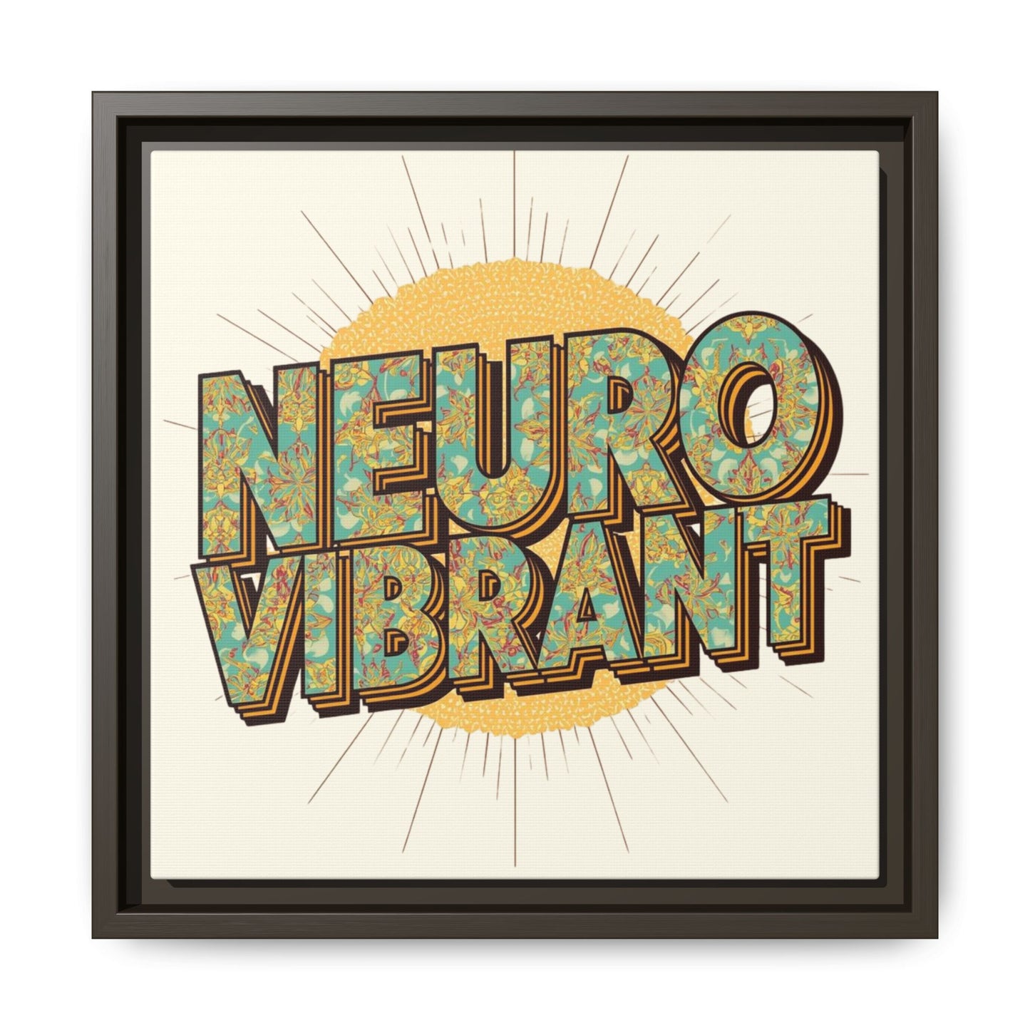 Neuro Vibrant Framed Canvas Art — Colorful Retro Wall Print - You're My Kind of Weird