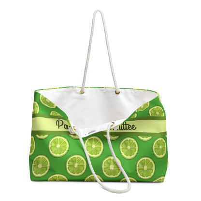Personalized Dopamine Bag: Lime Weekender Summer Beach Bag - You're My Kind of Weird