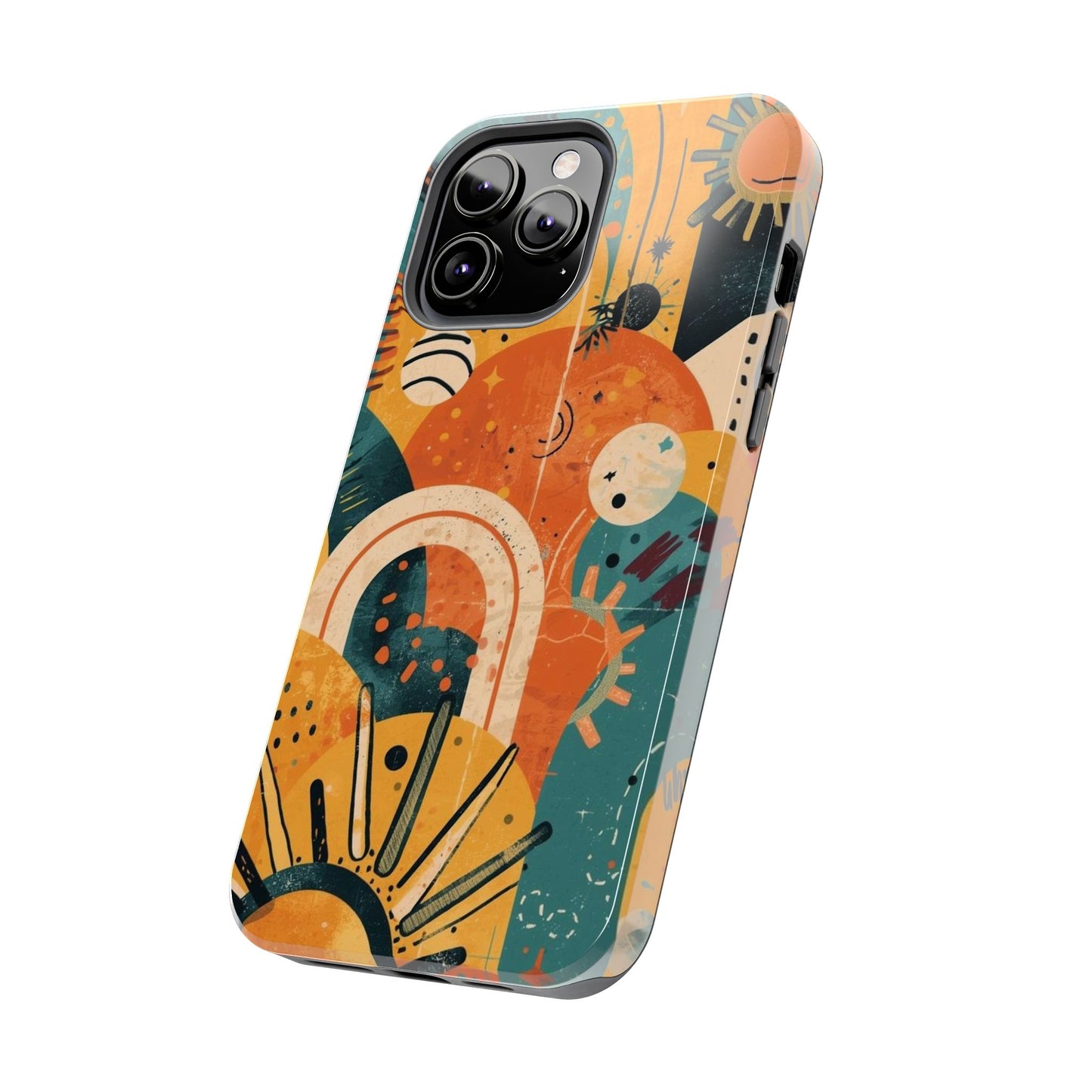Dopamine Abstract Retro Sun and Moon iPhone Case | Tough Phone Cases - You're My Kind of Weird