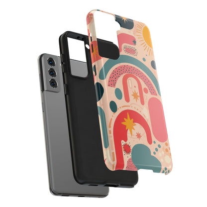 Dopamine Burst Abstract Rainbow Pattern Samsung Phone Case | Retro Sunburst Tough Case - You're My Kind of Weird
