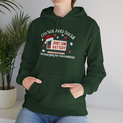 Low Social Battery Anti - Social Hoodie, Cozy Sweatshirt for Introverts - You're My Kind of Weird
