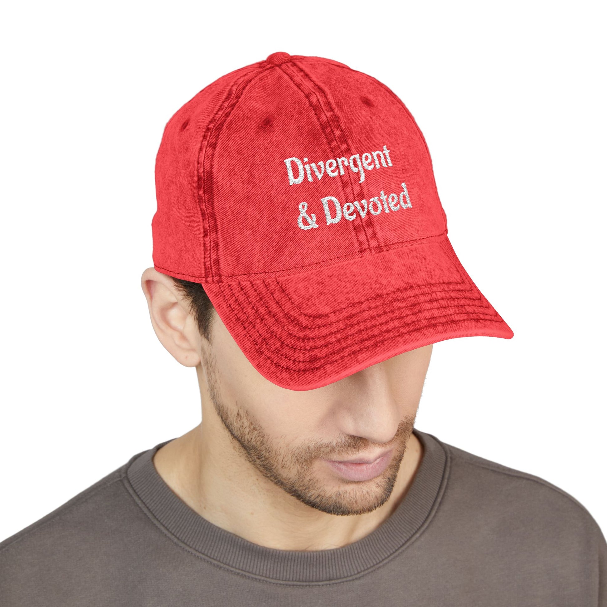 Divergent & Devoted Cap | Vintage Embroidered Hat - You're My Kind of Weird