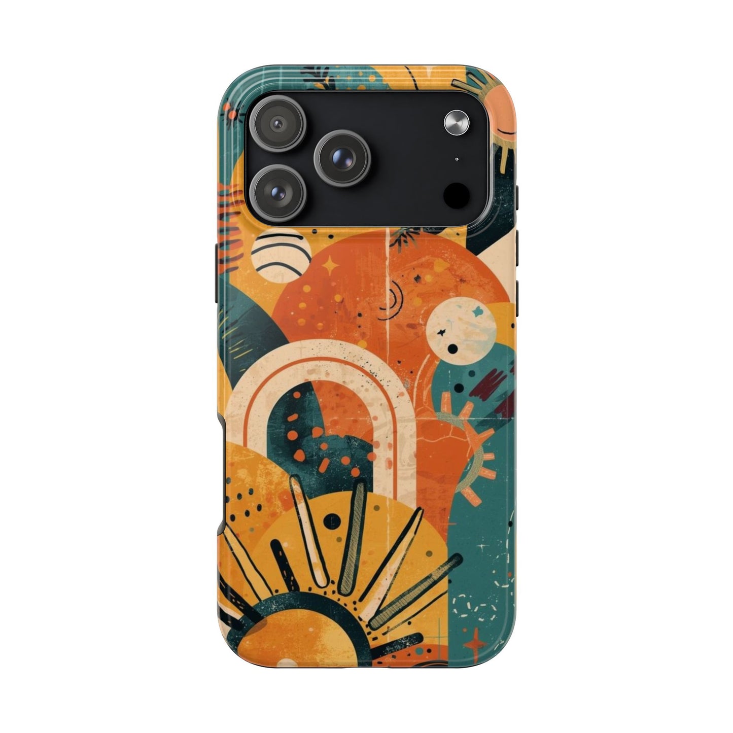 Dopamine Abstract Retro Sun and Moon iPhone Case | Tough Phone Cases - You're My Kind of Weird